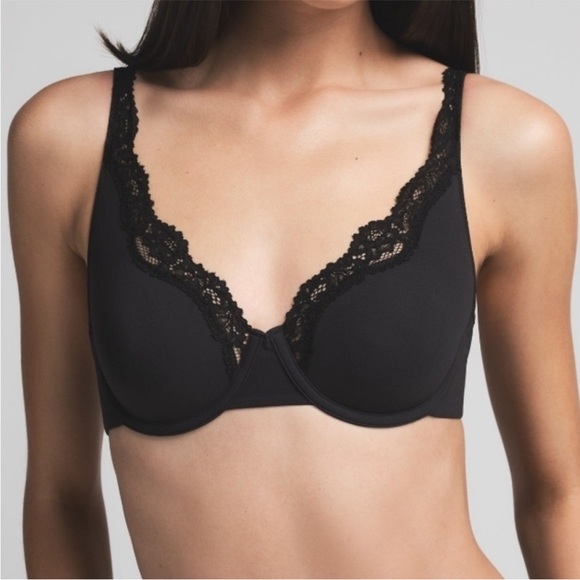 H6 NWT Skims Fits Everybody Lace Unlined Full Coverage Bra in Onyx 40DD - Picture 2 of 7